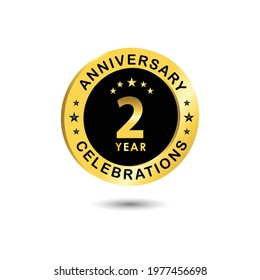 2nd Years Anniversary Celebration Vector Template Design Illustration
