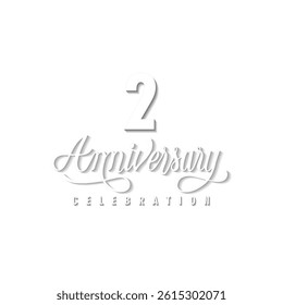 2nd years anniversary celebration vector template design illustration