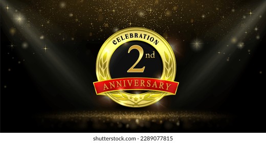 2nd years celebration anniversary logo vector isolated on black background