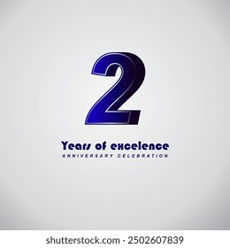 2nd years of excelence anniversary celebration , vector template design illustration