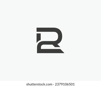 2R, R2 Letter Logo Design. Creative Flat Modern Template