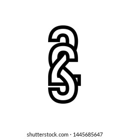2s, s2 initial logo with a simple and paper clean concept
