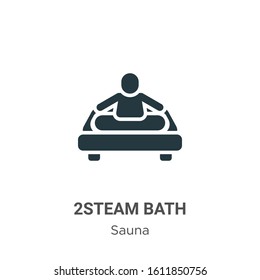 2steam bath glyph icon vector on white background. Flat vector 2steam bath icon symbol sign from modern sauna collection for mobile concept and web apps design.