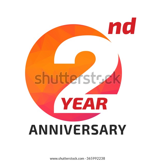 2th Anniversary Logo Template Circle Form Stock Vector (Royalty Free ...