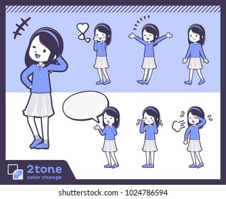 2tone type Blue clothes headband girl_set 03