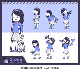 2tone type Blue clothes headband girl_set 08