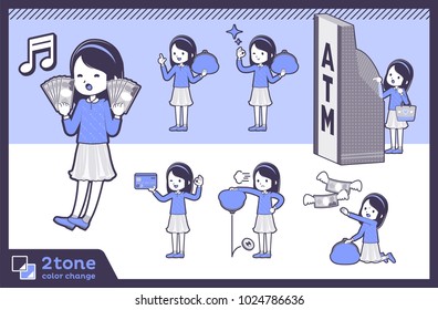 2tone type Blue clothes headband girl_set 11