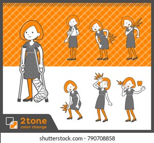 2tone type Bob hair dress woman_set 08