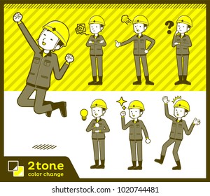 2tone type helmet construction worker men_set 01