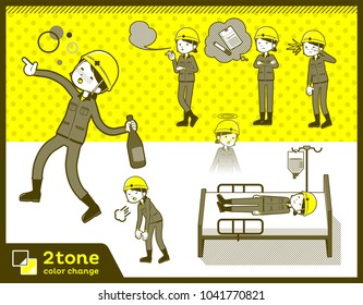 2tone type helmet construction worker woman_set 10