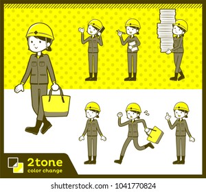 2tone type helmet construction worker woman_set 02