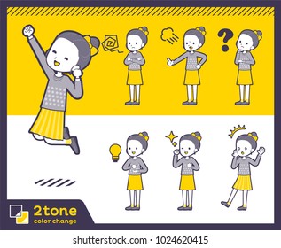 2tone type Polka dot clothes ribbon girl_set 01