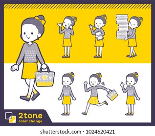 2tone type Polka dot clothes ribbon girl_set 02
