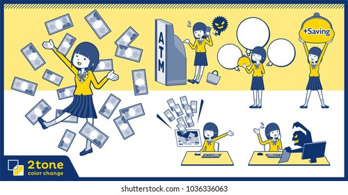 2tone type school girl Blazer Style_set 12