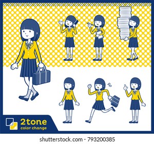 2tone type school girl Blazer