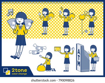 2tone type school girl Blazer_set 11