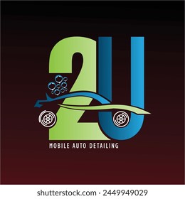 2U Carwash logo font icon svg