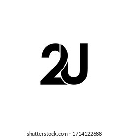 2u letter original monogram logo design svg