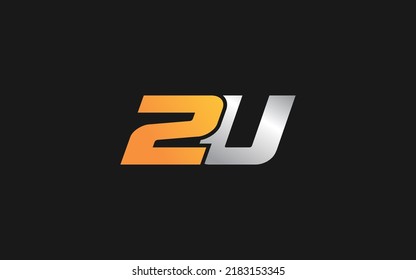 2U number and letter for identity. typography template vector illustration for your brand. svg
