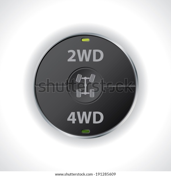 2wd 4wd Button Switches Trucks Stock Vector Royalty Free