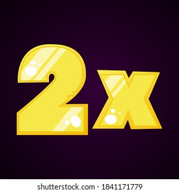 2x bonus, prize winner, big jackpot game, casino sign set. In a casual style. Mobile games