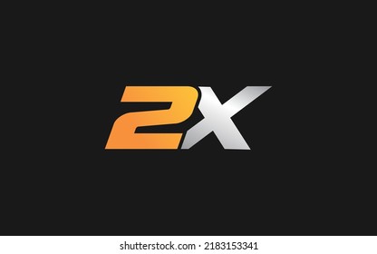 2X number and letter for identity. typography template vector illustration for your brand.