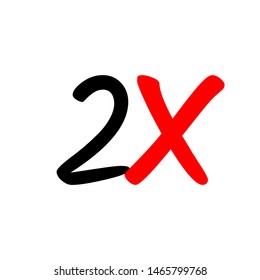 2x sign icon. faster symbol