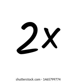 2x sign icon. faster symbol