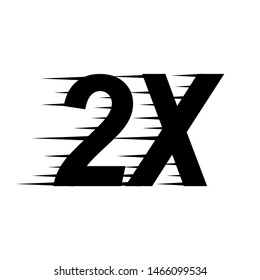 2x sign icon. faster symbol