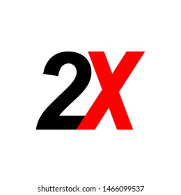 2x sign icon. faster symbol