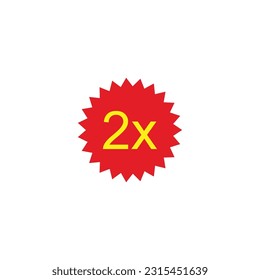 2x, sticker geometric symbol simple logo vector