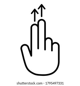 2x Swipe Hand Gesture Flat Icon Isolated On White Background