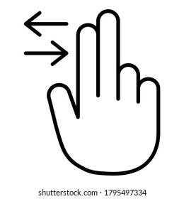 2x Swipe Hand Gesture Flat Icon Isolated On White Background