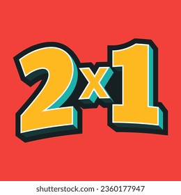 2X1 Media Precio Etiqueta Comercial. Etiqueta de compra de Thumbs Up. Plantilla de promoción Vector de pancartas y etiquetas.Descuento de compras, anuncio de contenido de promoción de medios sociales. Guarda fuera. Oferta especial. Precio medio. PROMO