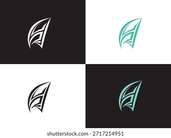 Una cuadrícula de 2x2 de logotipos de cuatro hojas con diferentes esquemas de color y fondos
