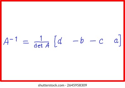 Fórmula matemática inversa de matriz 2x2, álgebra de matriz