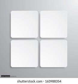 2x2 simple white clean empty banner floating over the background. vector. 