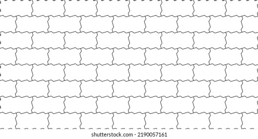 2x4 Zig zag shape paving blocks design. Seamless large brick pattern in vector no.12