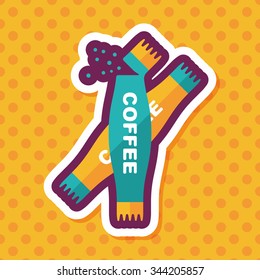 3 in 1 coffee flat icon with long shadow,eps10