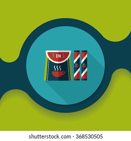 3 in 1 coffee flat icon with long shadow,eps10
