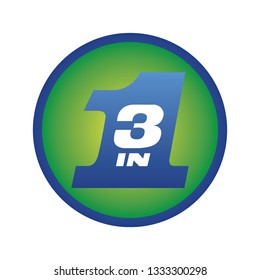 3 in 1 logo vector, 5k