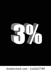 3% 3D percent