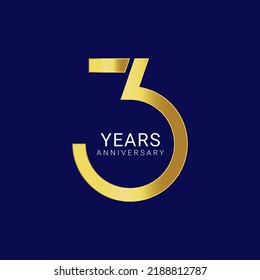 3, 3rd Years Anniversary Logo, Vector Template Design element for birthday, invitation, wedding, jubilee and greeting card illustration.