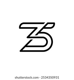 3 and 5 alphabet line logo