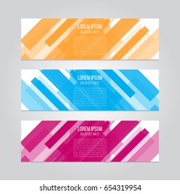 3 abstract geometric design banner. Web template. Vector illustration.