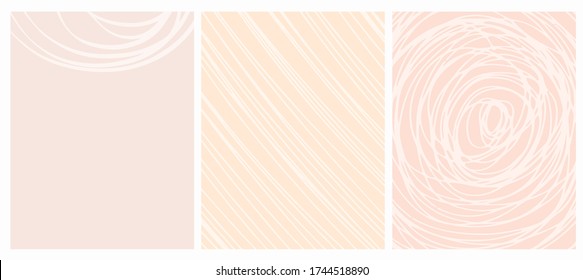 3 Grados Geométricos Abstractos. La mano irregular dibuja grietas sobre fondo rosa y amarillo claro. Funny Simple Diseño Creativo. Rayas de estilo infantil y gráfico de malla.
