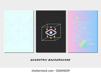 3 abstract geometric vector backgrounds. Use it for covers, postcards, posters, flyers and banner designs. Eps10 vector templates.