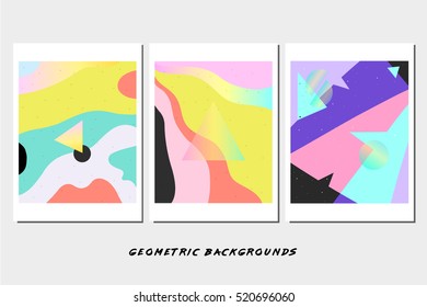 3 abstract geometric vector backgrounds. Use it for covers, postcards, posters, flyers and banner designs. Eps10 vector templates.