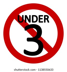 3 age restriction sign on white background. Vector illustration.