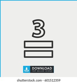3 allowed icon. simple outline 3 allowed vector icon. on white background.